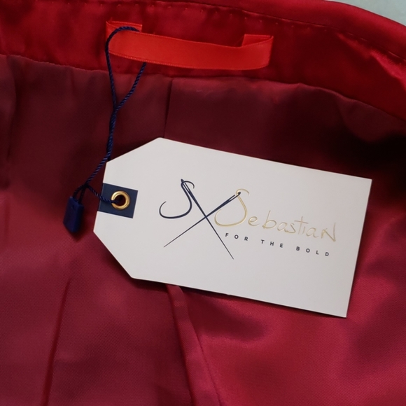 SEBASTIAN CRUZ DINNER JACKET RED PAISLEY - Picture 8 of 8